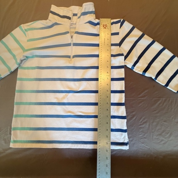 NWOT Talbots Striped Blue/White 3/4 Sleeve Quarter-Zip Pullover Size Small - Picture 7 of 11